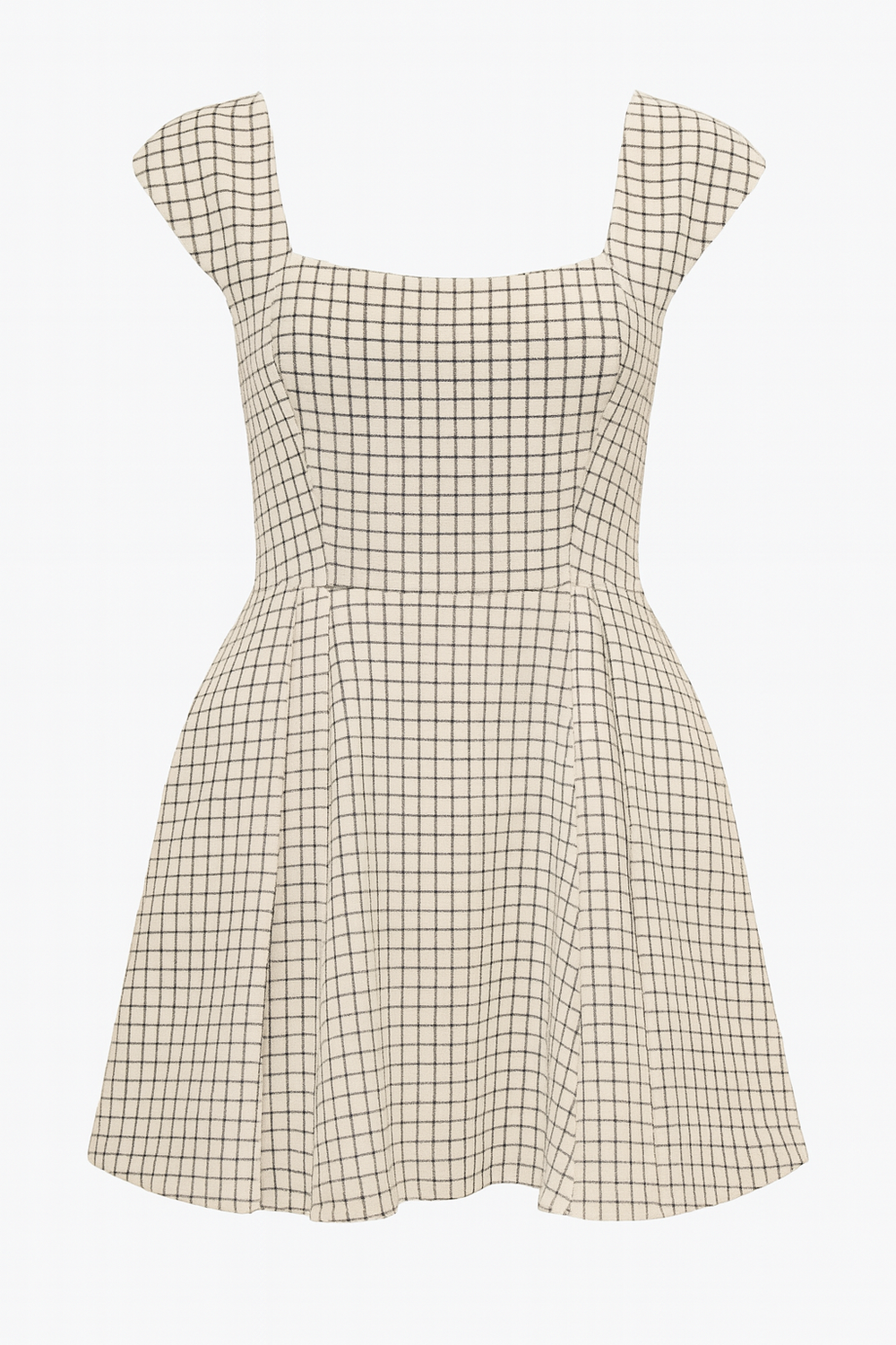 MARLOEW DRESS- BLACK GINGHAM WITH WHITE BACKGROUND