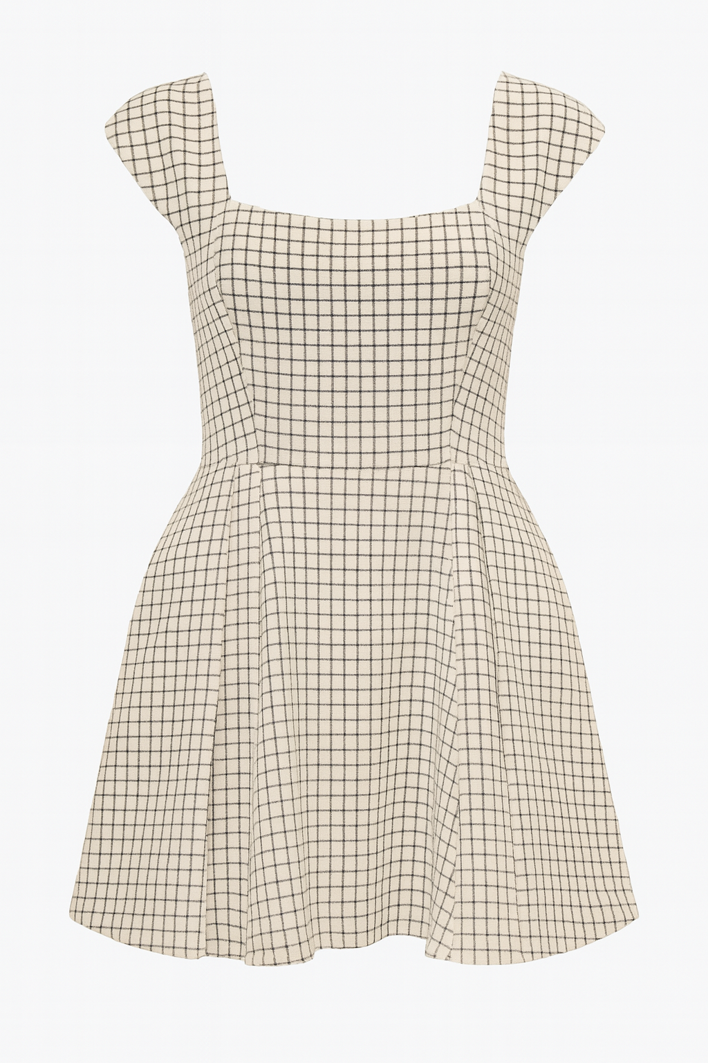 MARLOEW DRESS- BLACK GINGHAM WITH WHITE BACKGROUND
